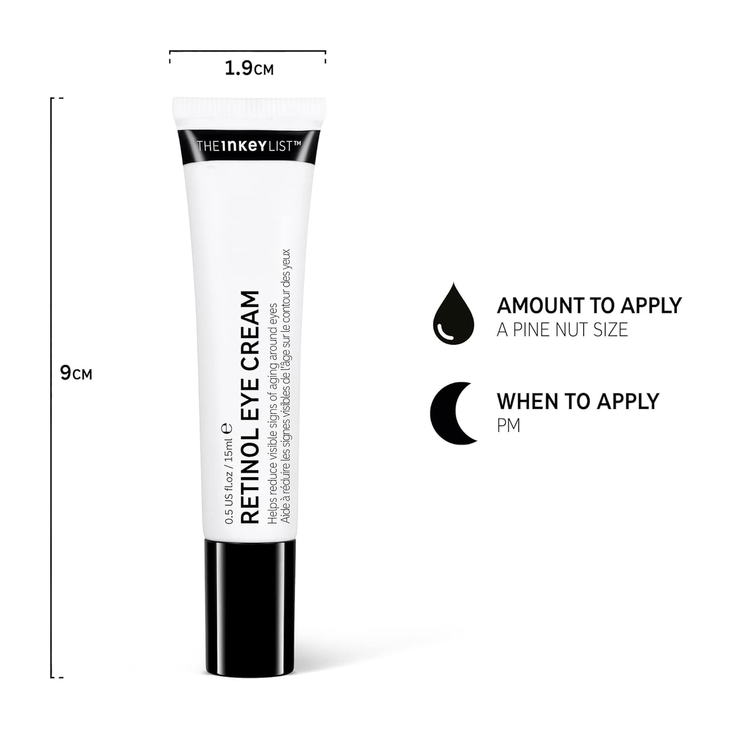 The INKEY List Retinol Eye Cream, Reduce Wrinkles and Fine Lines, Support Collagen Production, 0.5 fl oz