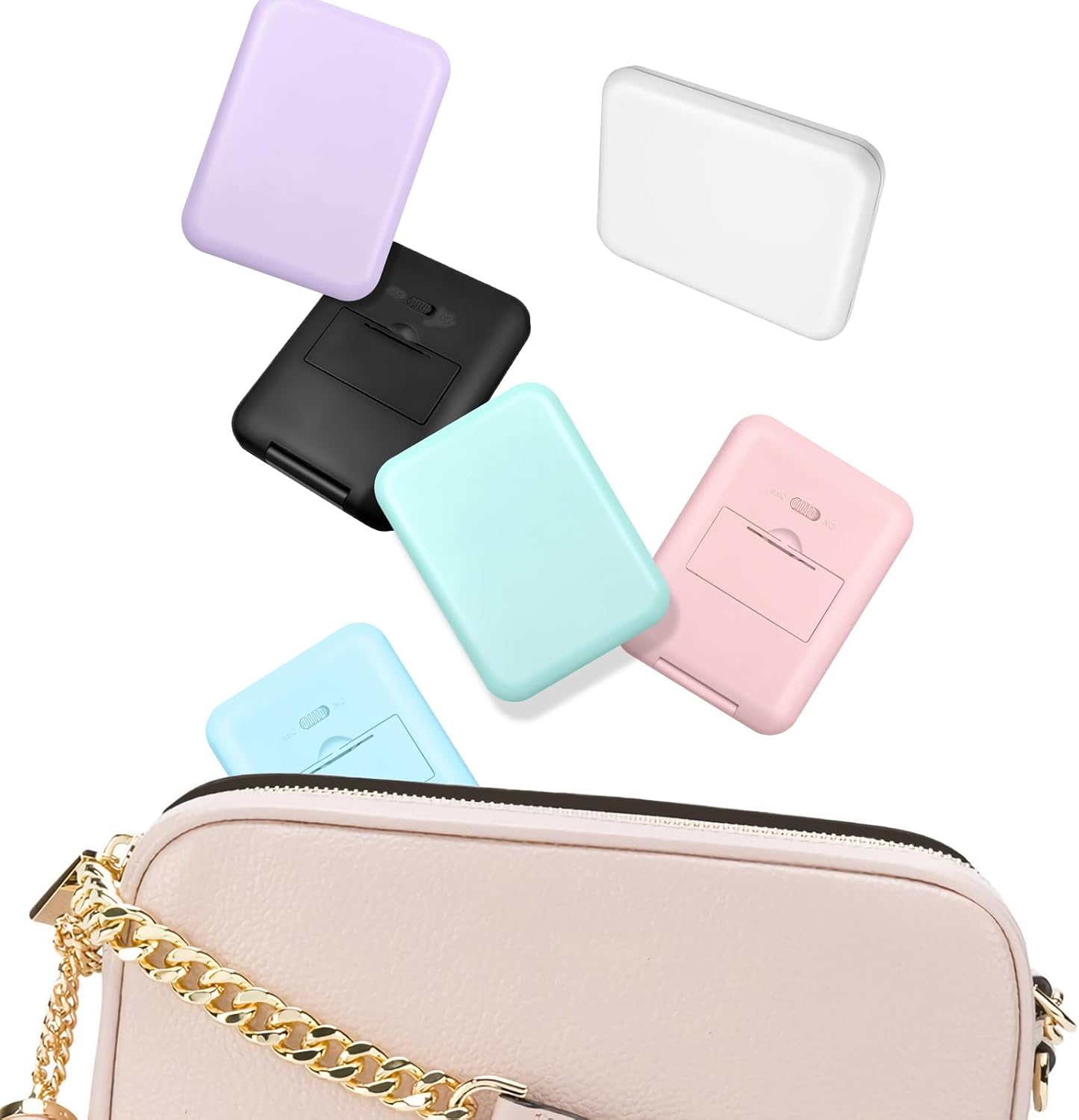 Compact Mirror, 1X/3X Magnification LED Pocket Mirror with Nternal BIattery, Mini Mirror for Purse, Pocket,Travel and Present (Purple)