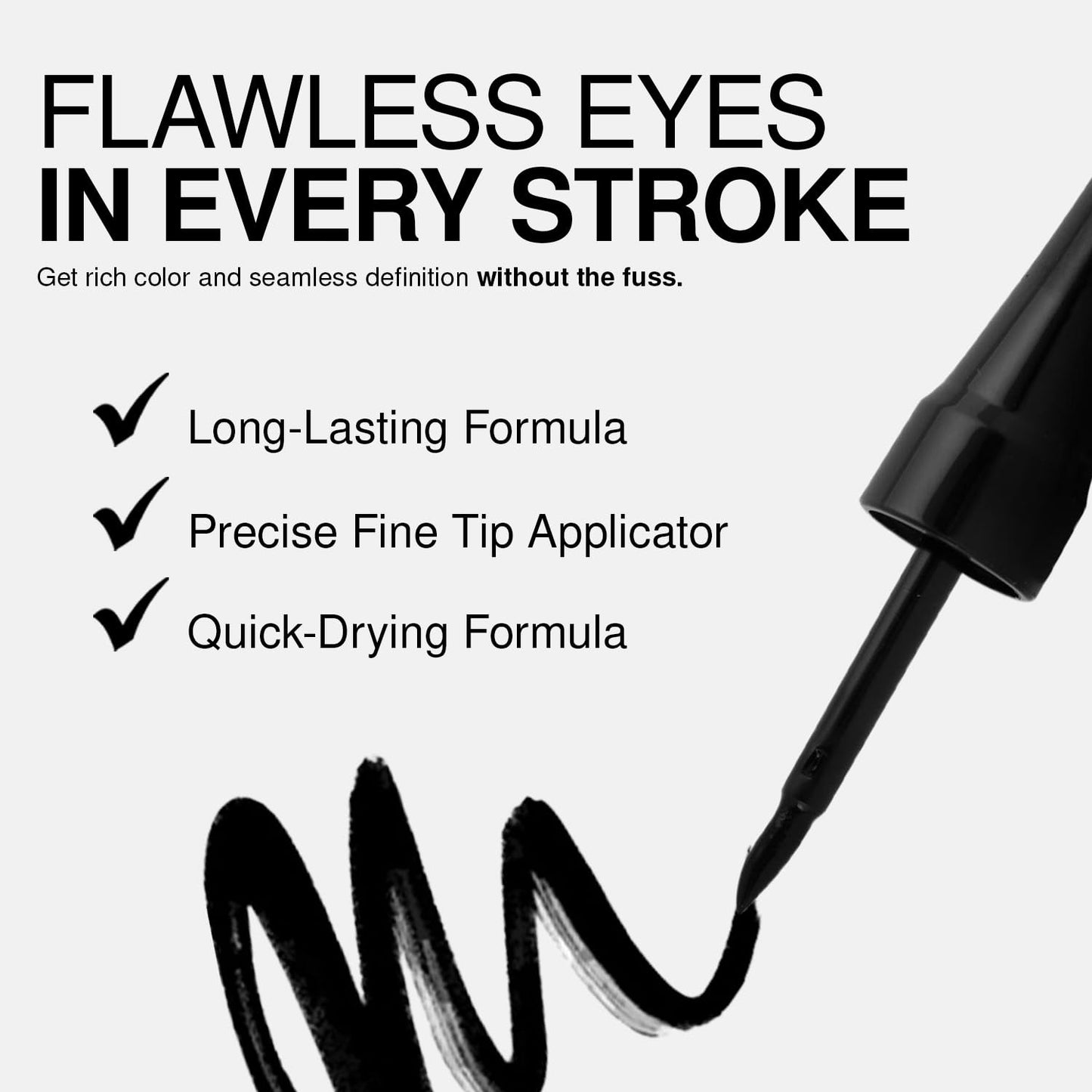 Palladio Liquid Eyeliner, Highly Pigmented and Waterproof Eyeliner, For Intense Eye Definition, Smear-proof Eyeliner Liquid, Includes Easy Grip Wand and Felt Tip Eyeliner Applicator, Lavender