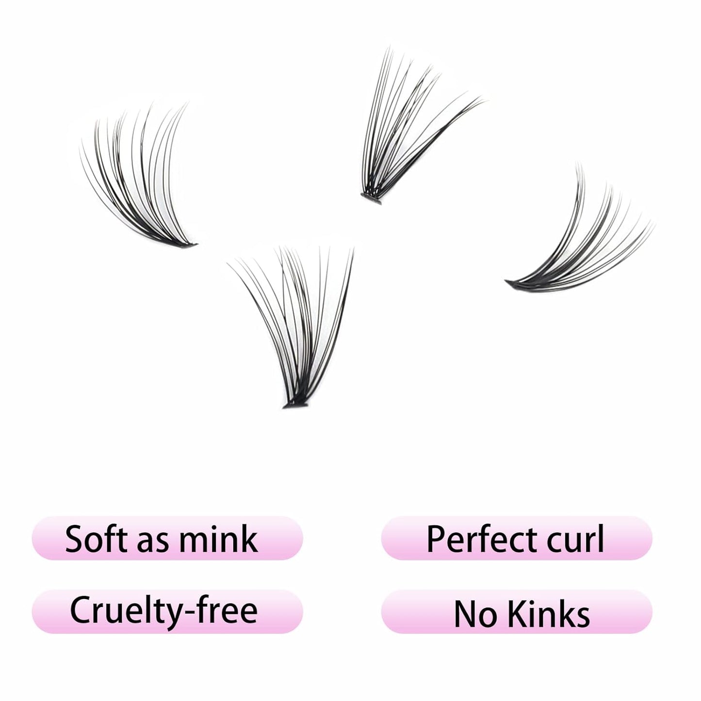 Lash Clusters LAUBESS Individual Lashes Waterproof Eyelash Clusters Mixed Tray Cluster Eyelash Extensions Soft Cluster Lashes for Beginners(20D-0.10D-9-16)