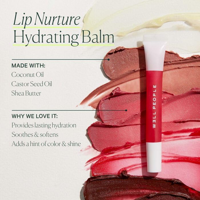 Well People Lip Nurture Hydrating Balm, Lip Balm For Hydration & Vibrant Sheer Color, Soothes & Softens Lips, Vegan & Cruelty-free, Spiced