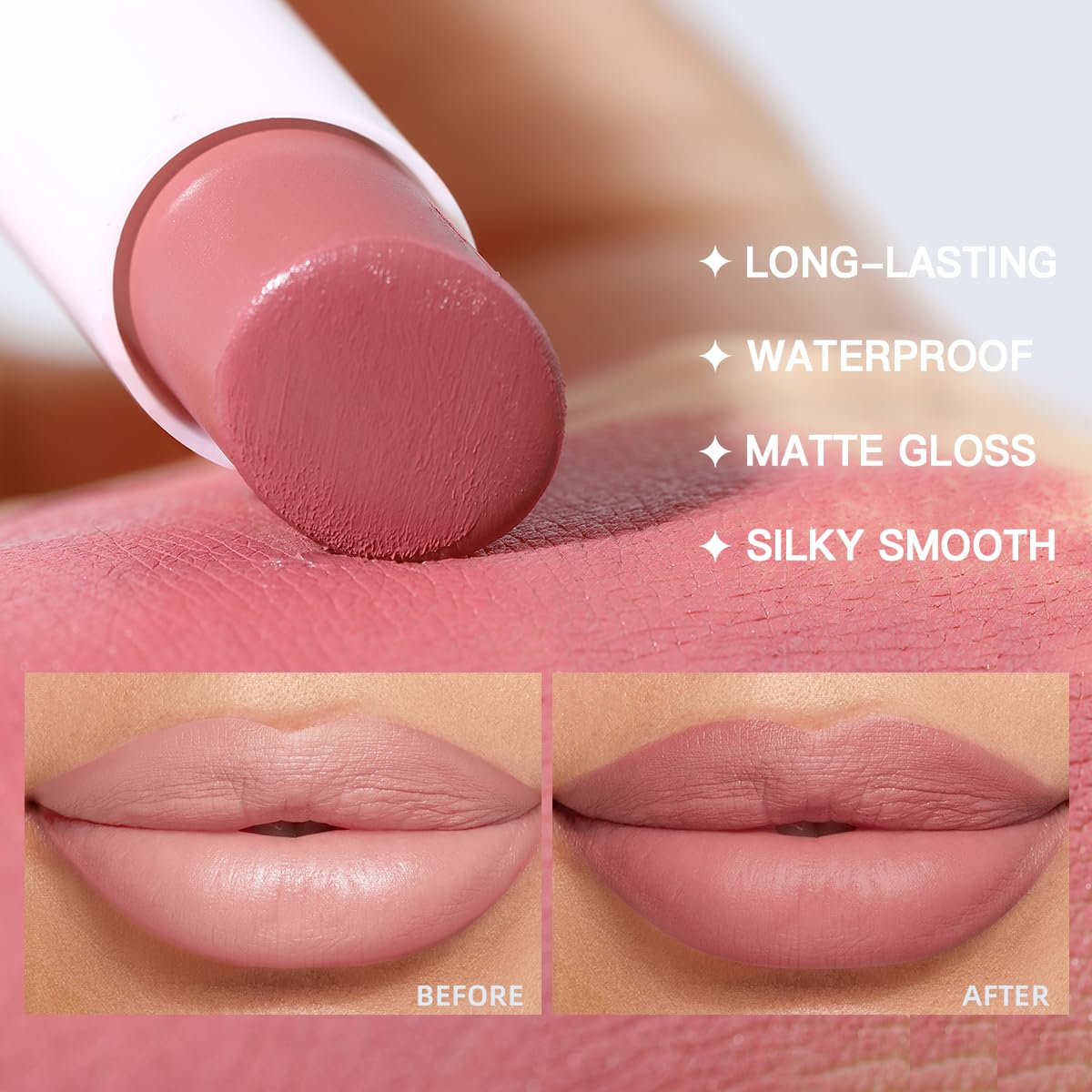USHAS Lipstick and Lip Liner Combo Set 2 in 1 Waterproof Lipstick for Women Lip liner Set Long Lasting Lipstick, Matte Lipstick Pen with Lip Liner Set Makeup Kits (S9, Pack of 1)