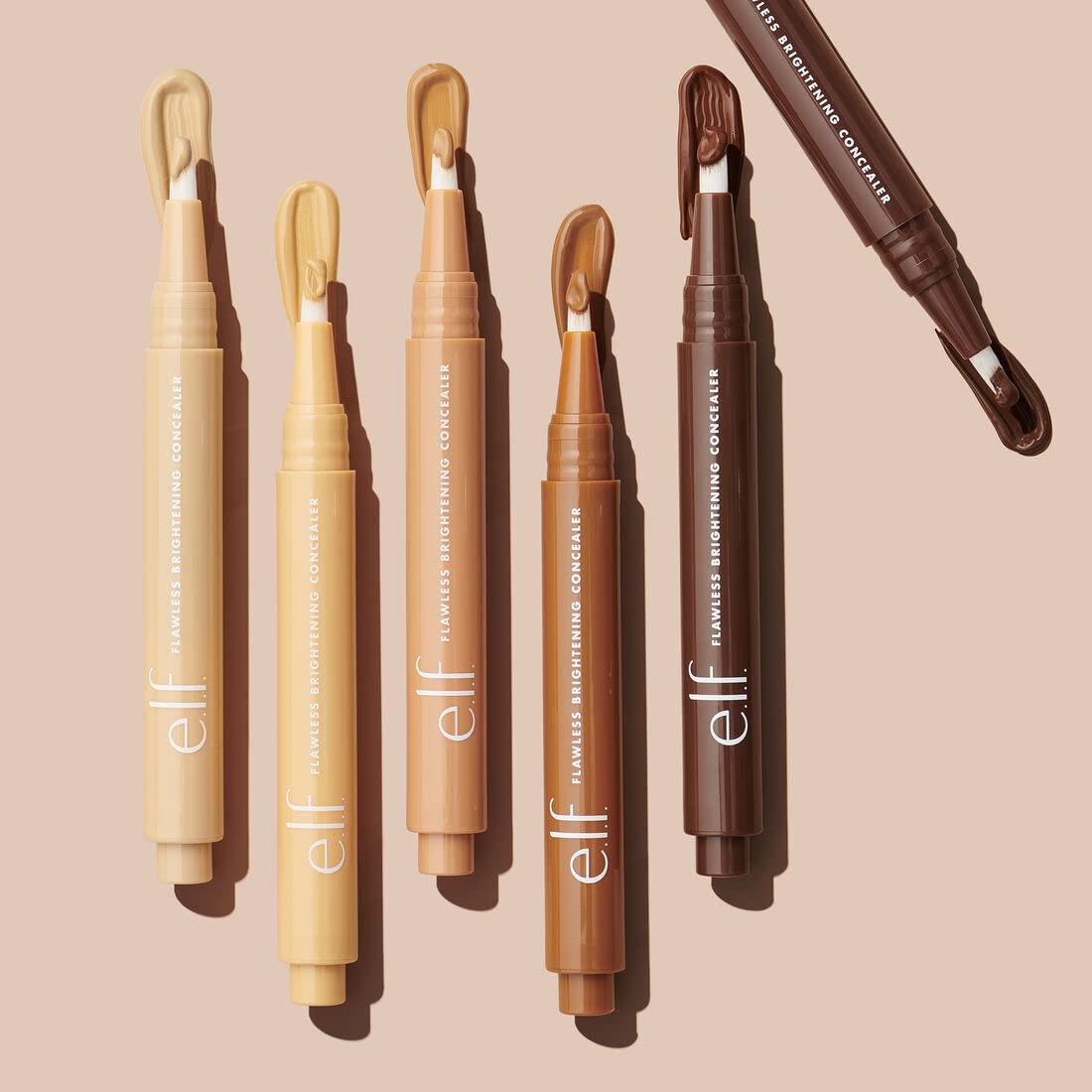 e.l.f. Flawless Brightening Concealer, Illuminating & Highlighting Face Makeup, Conceals Dark Under Eye Circles, Deep 58 N, 0.07 Fl Oz