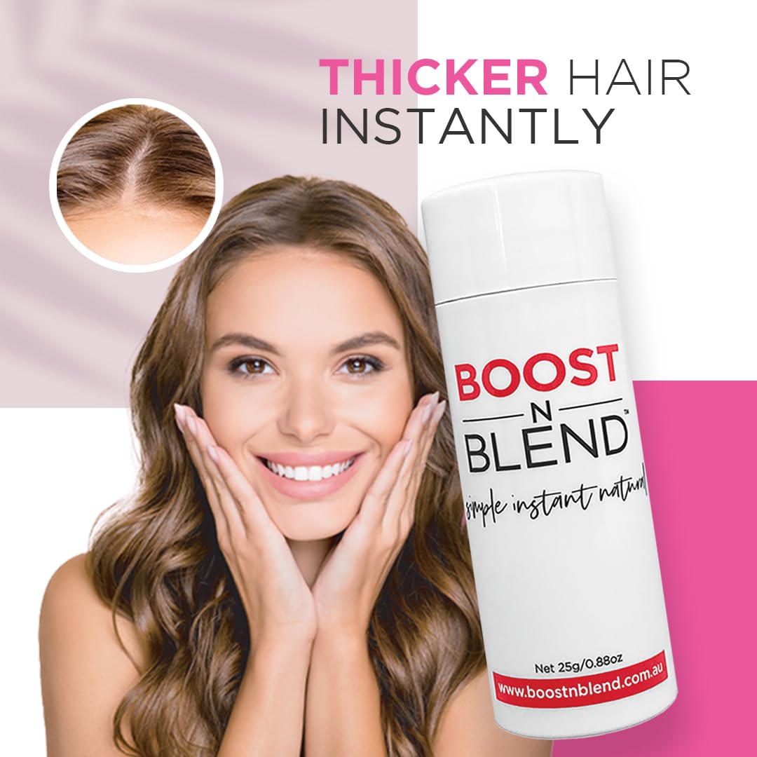 Boost N Blend Hair Volumizer for Thinning Hair in Women - Cotton Fibers and Concealer Powder for Visible Scalp (25g/0.88oz)