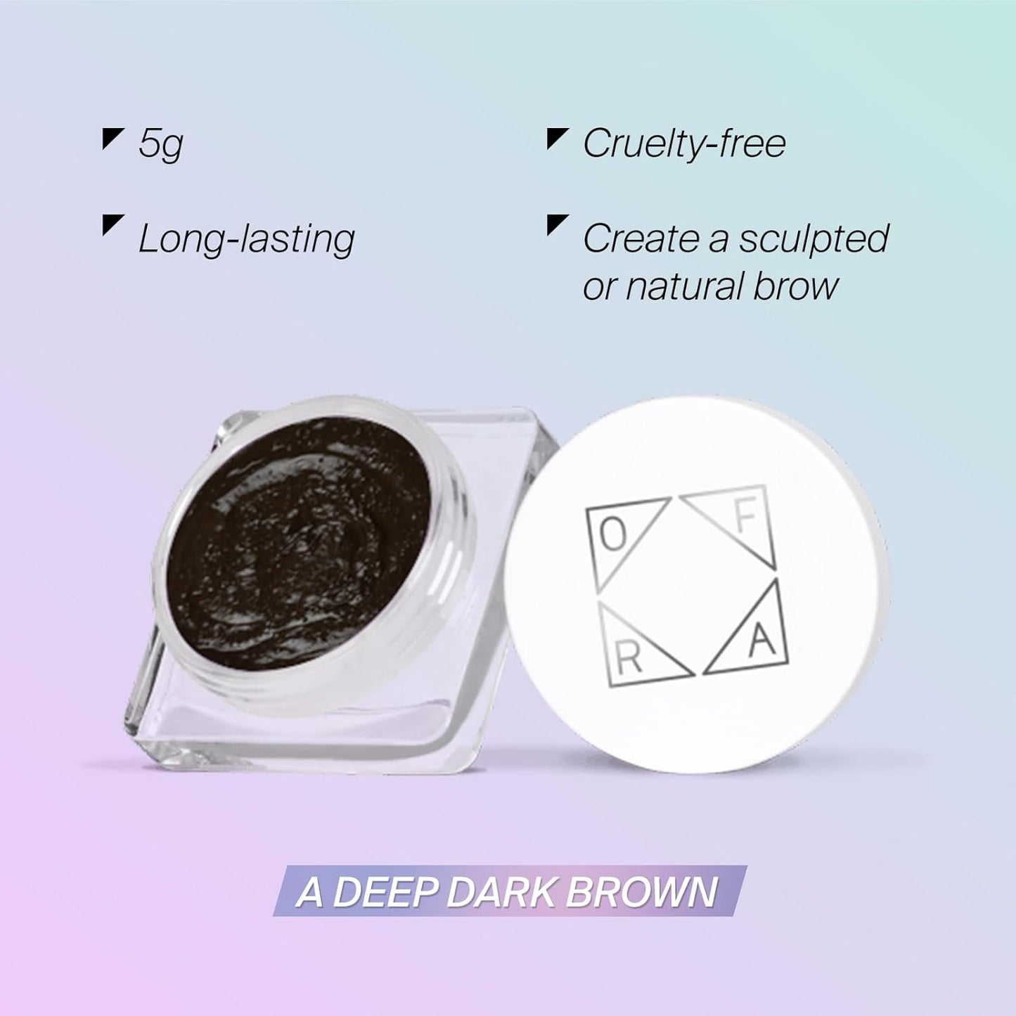 Ofra Eyebrow Gel - Dark Brown - Semi-Permanent Brow Gel, and Waterproof Eyebrow Filler - 5g
