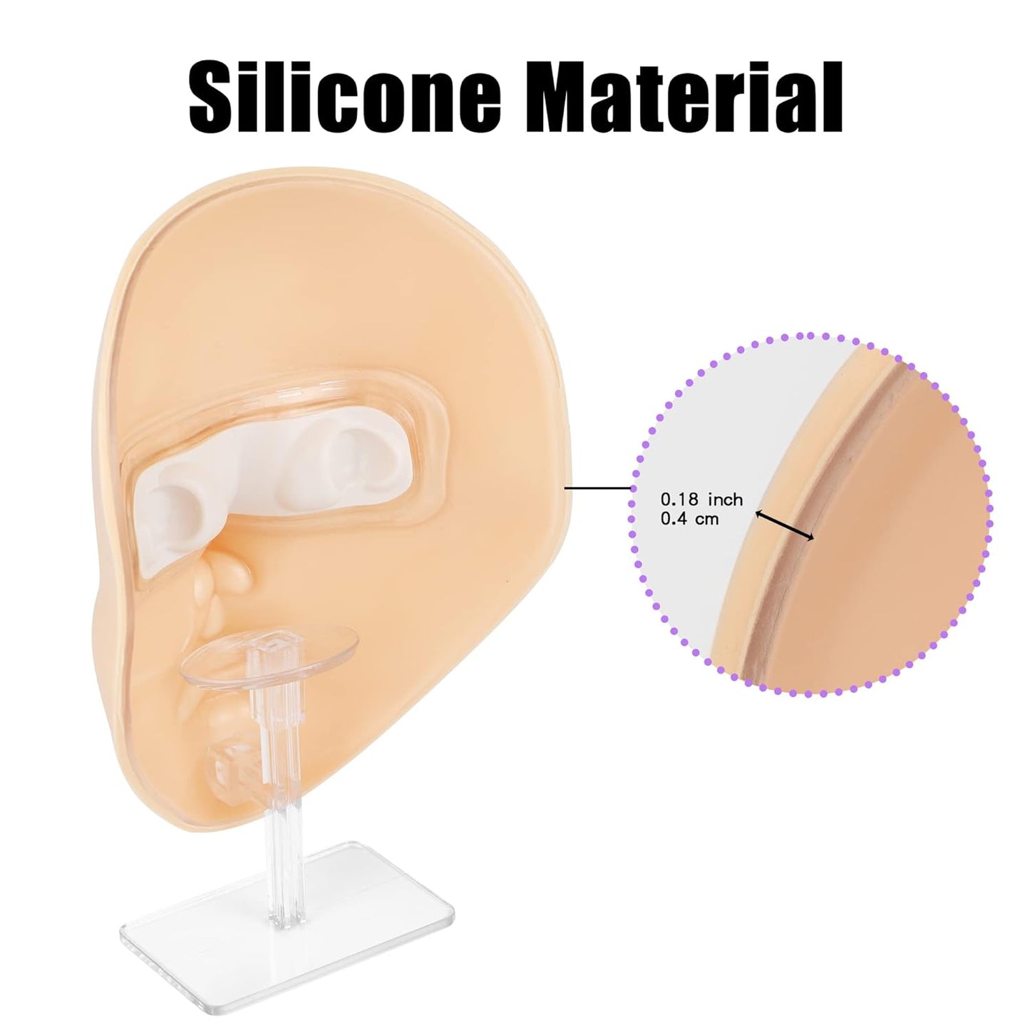 Makeup Practice Mannequin Face, 5d Reusable Silicone Makeup Practice Board Full Face with Makeup Brushes Sponge Set and Eyeshadow Board Makeup Kit for Makeup Artist, Girl's Gift Or Professionals