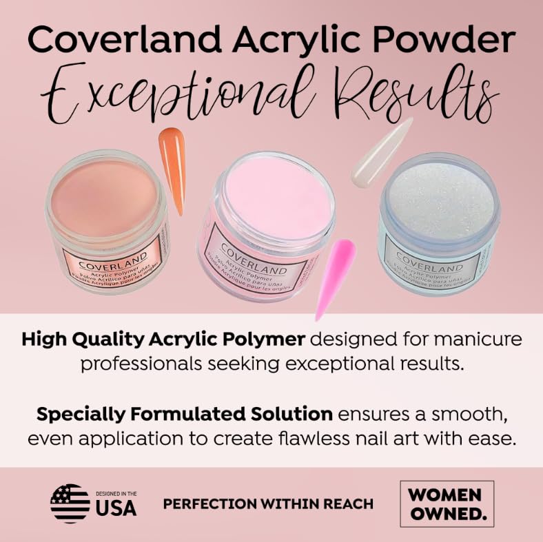 Tones Coverland Acrylic Nail Powder "Icy Pop" - Limited Edition Acrylic Powder for Nail Design, Sculpting, and Masking Nail Bed Imperfections - (1.5 Oz)