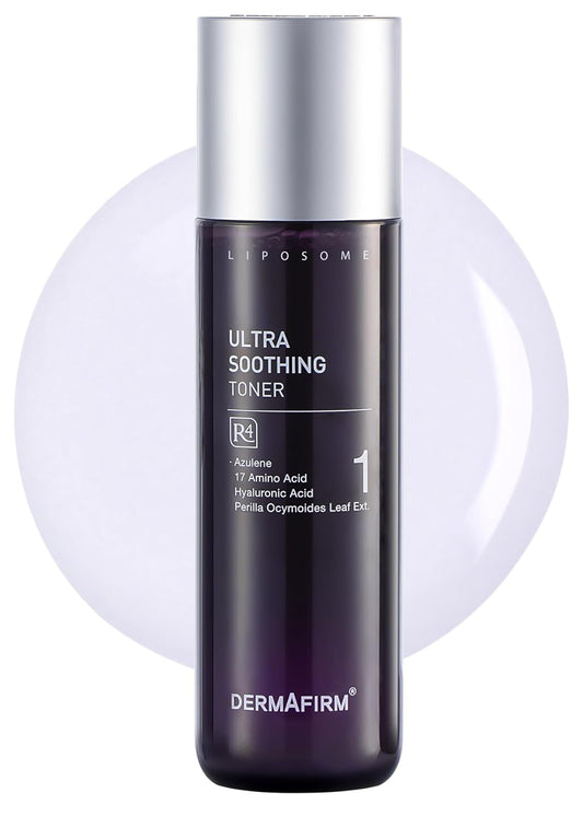 Ultra Soothing Face Toner R4 w/Azulene 17 Amino Acids Hyaluronic Acid & Perilla Leaf | Soothing Facial Toner for Cooling & Restoring of All Skin Types No Animal Trials No Paraben 6.76 fl oz