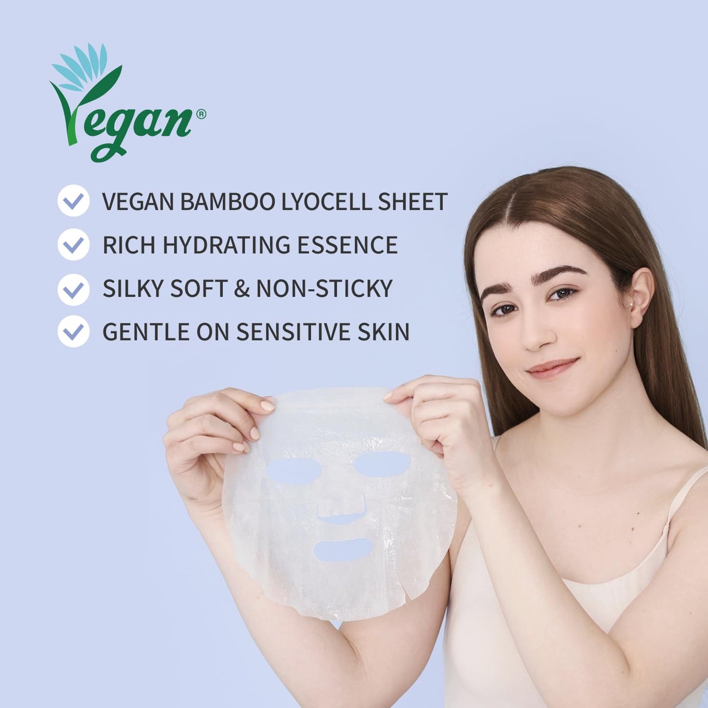 Cica Calming Mask for Face Sensitive Irritated Skin, Soothing, Moisturizing, Korean Anti Aging Face Mask, Eve Vegan, Chamomile, Hyaluronic Acid 10EA