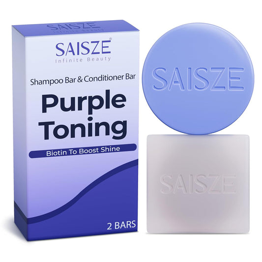 Purple Toning Shampoo and Conditioner Bar for Blonde, Silver, Bleached, and Brown Highlighted Hair
