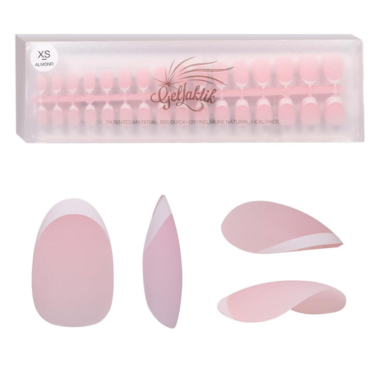 French Tip Press on Nails, 160PCS Gel Nail Tips with 5 Strips, 16 Sizes Pre-applied Primer Classic French Fake Nails, No Need to File, Almond Pink, DIY Nails Art Design Gifts for Women