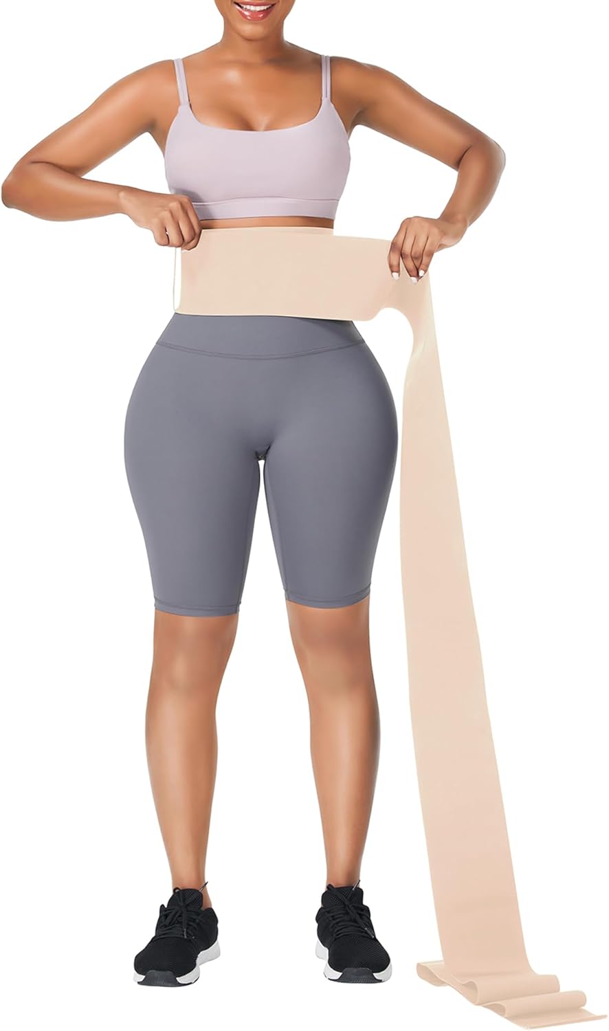 FeelinGirl Waist Trainer for Women Bandage Wrap Trimmer Belt Long Torso Tummy Wraps Belly Body Shaper Waist Trimmer Belt