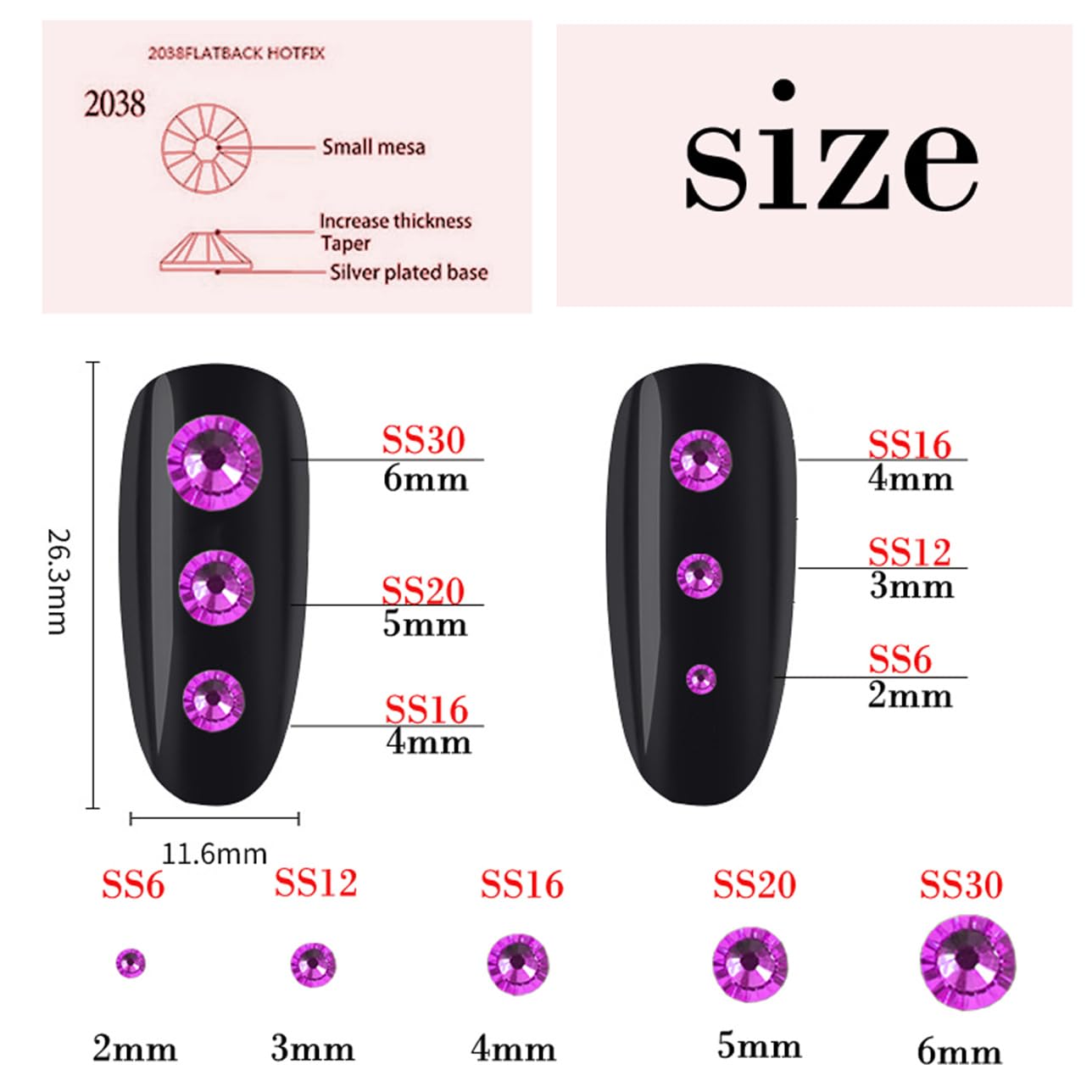 2250 Pcs SS16 4mm AB Flatback Rhinestones for Nails Art Crafts Glitter Round Shine Gems Crystals DIY Clothes Shoes （Black-Bottom Purple Red AB）
