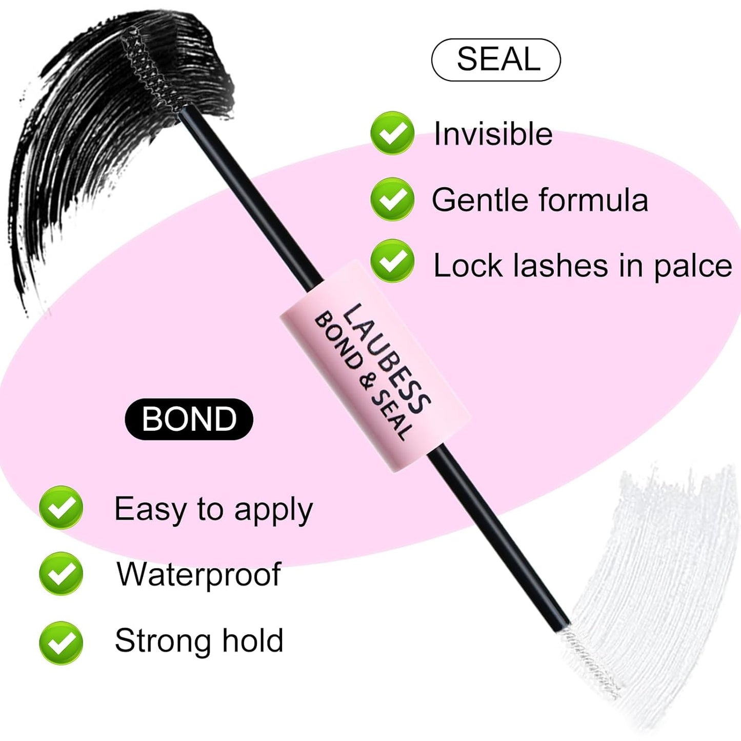 Lash Extension Kit LAUBESS Lash Clusters Kit Cluster Eyelash Extensions Kit Eyelash Clusters Lash Bond and Seal Waterproof Tweezers Brush Lash Glue Remover (Kit 50D-D-Mix9-16)