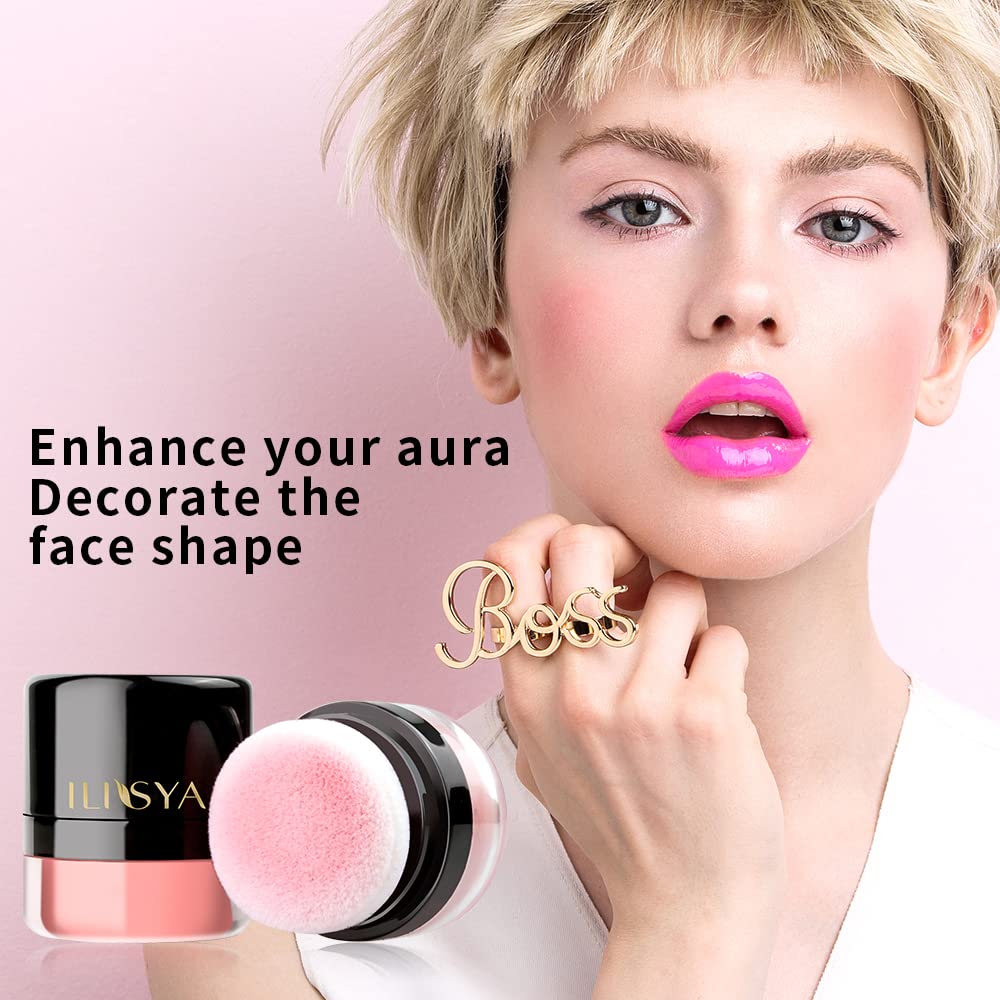 ROUSE Face Blush Powder Makeup Soft Mushroom Blush for Cheeks Long Lasting Makeup Powder Highlight - Matte Finish (Peach Pollen)
