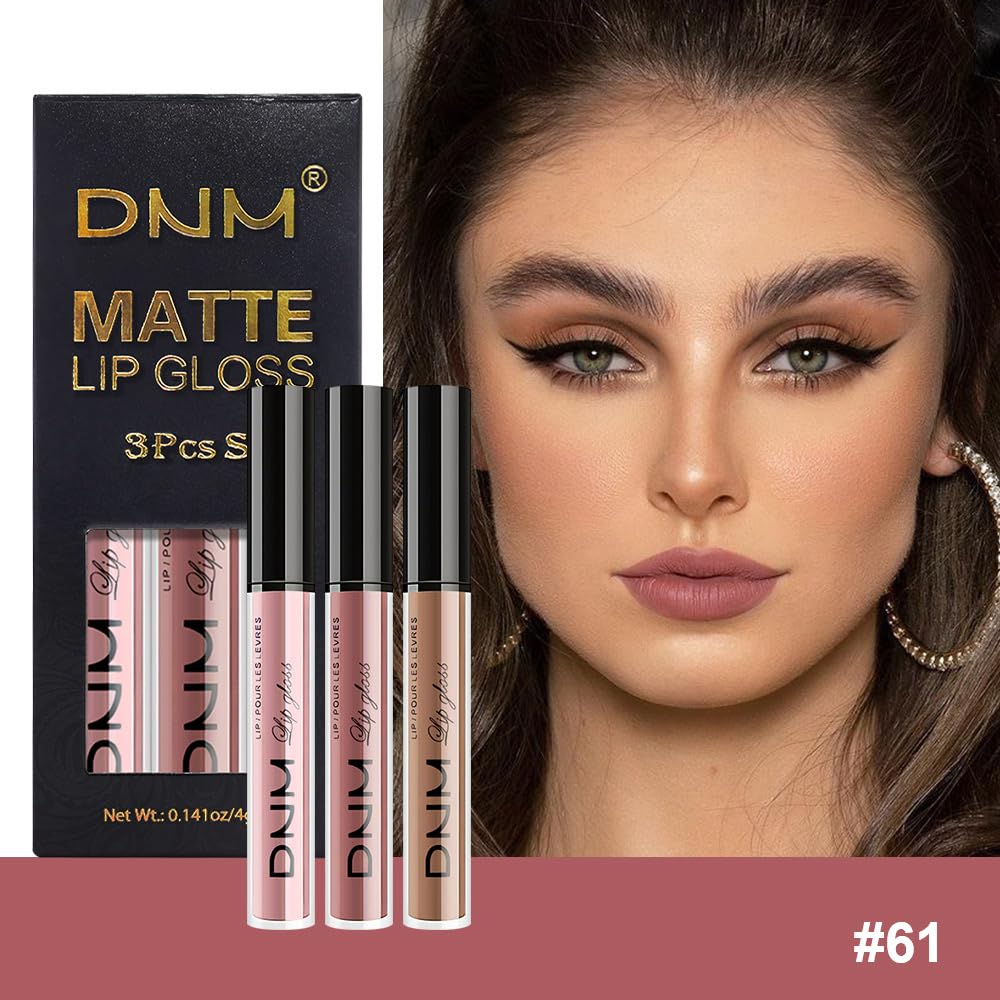 evpct 3Pcs Light Neutral Nude Matte Liquid Lipstick Lip Stain Sets for Women, Matte Lipstick Long Lasting Waterproof Permanent 24 Hours original, Magic Lip Sticks Pack for Halloween Daily Makeup