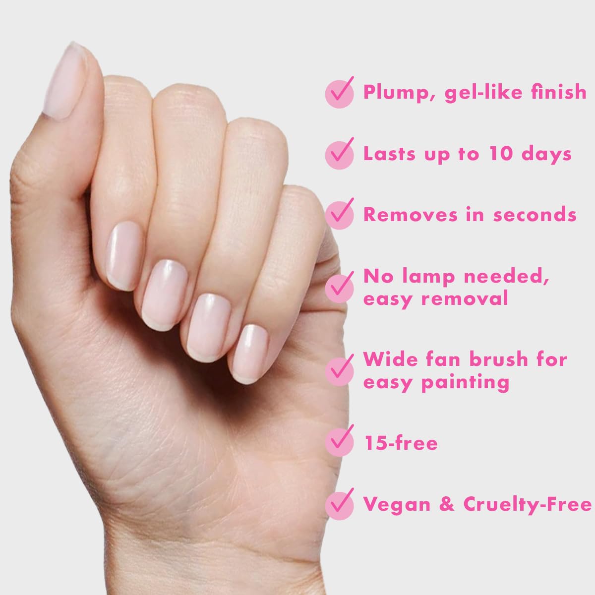 Olive & June Long Lasting Nail Polish | Plump, Gel-Like Finish No Lamp Needed | Lasts up to 10 days | Salon-Quality Color at Home | 15-Free, Vegan & Cruelty-Free Chip-Resistant Shine | BEB Sheer White