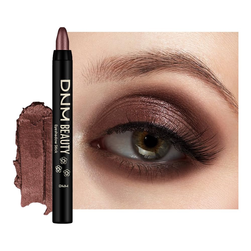 Kaely Cream Eye Shadow Sticks, Rich Brown Shimmer Eyeliner Pencil Eyeshadow Palette Makeup, Eye Highlighter Brightener Stick for Older Women Waterproof Pigmented, sombras para ojos, New-76