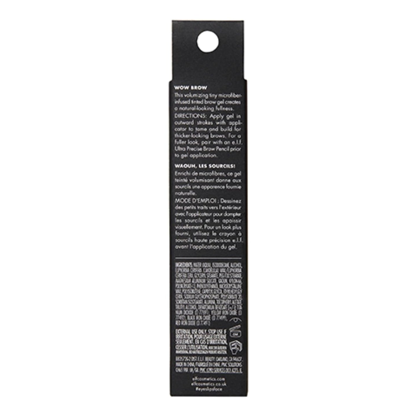 e.l.f. Wow Brow Gel, Volumizing, Buildable, Wax-Gel Hybrid, Creates Full, Voluminous-Looking Brows, Locks Brow Hairs In Place, Deep Brown