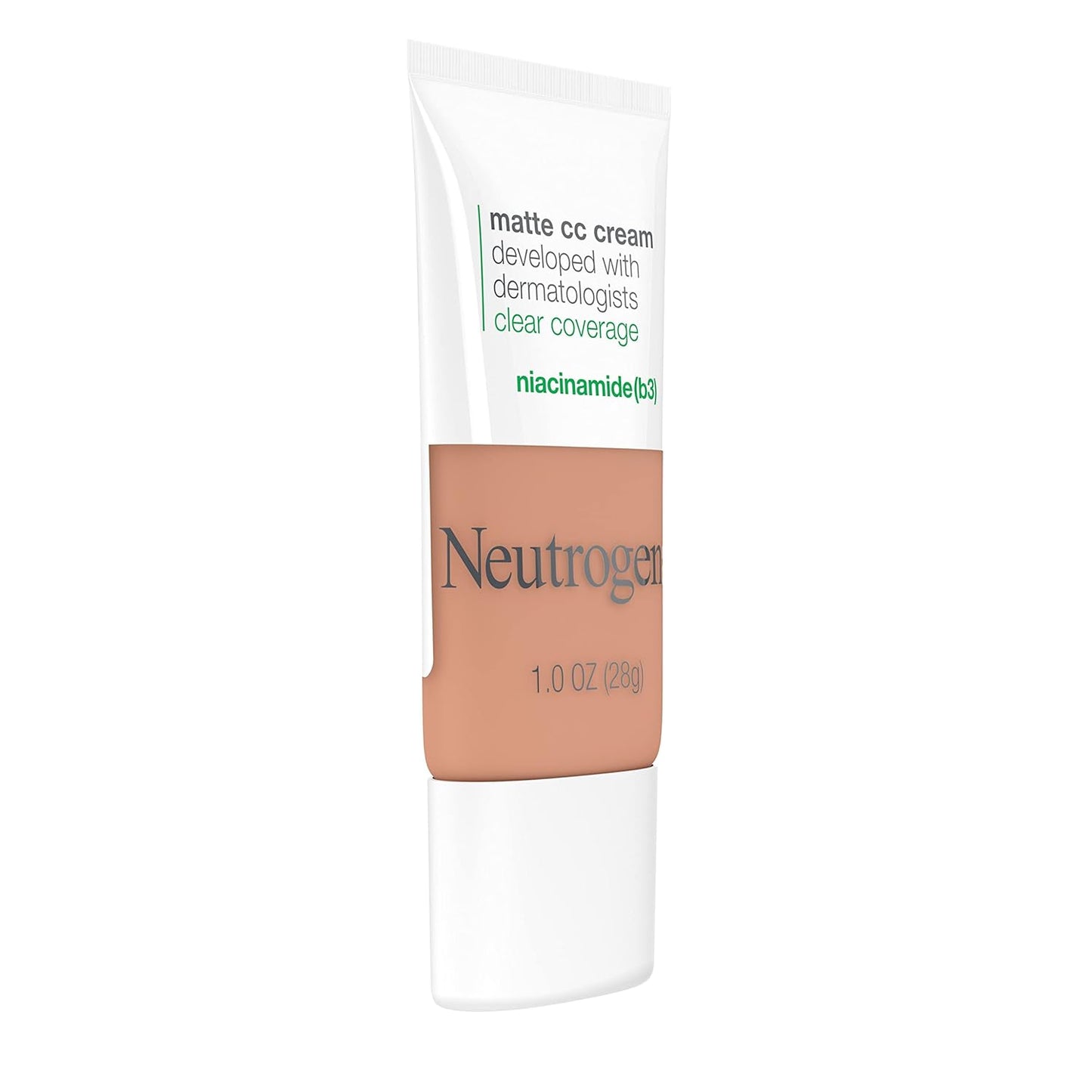 Neutrogena Clear Coverage Flawless Matte CC Cream, Full-Coverage Color Correcting Cream Face Makeup with Niacinamide (b3), Hypoallergenic, Oil Free & Fragrance Free, Fawn, 1 oz