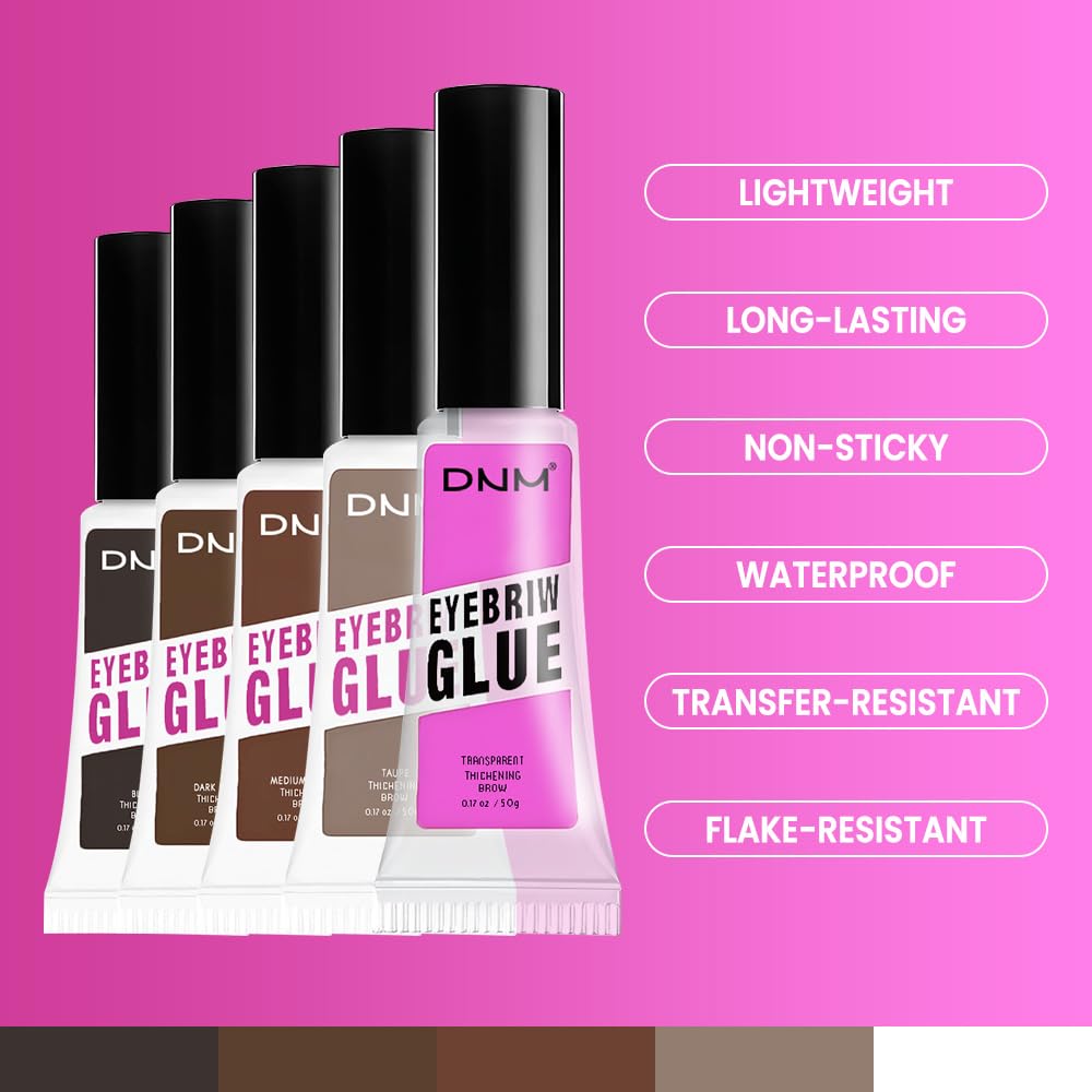 Kaely PROFESSIONAL MAKEUP Brow Glue, Tinted Eyebrow Gel, Eyebrow Mascara Waterproof, gel para cejas a prueba de agua, Eye Brow Fast Sculpt, Vegan & Cruelty-Free, 2Pcs-04 Dark Brown