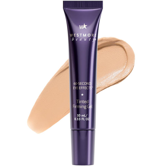 Westmore Beauty 60 Second Effects Tinted Firming Gel - Under Eye Cream For Puffiness And Bags Under Eyes - 10 mL Light to Medium - 0.33 Fl Oz