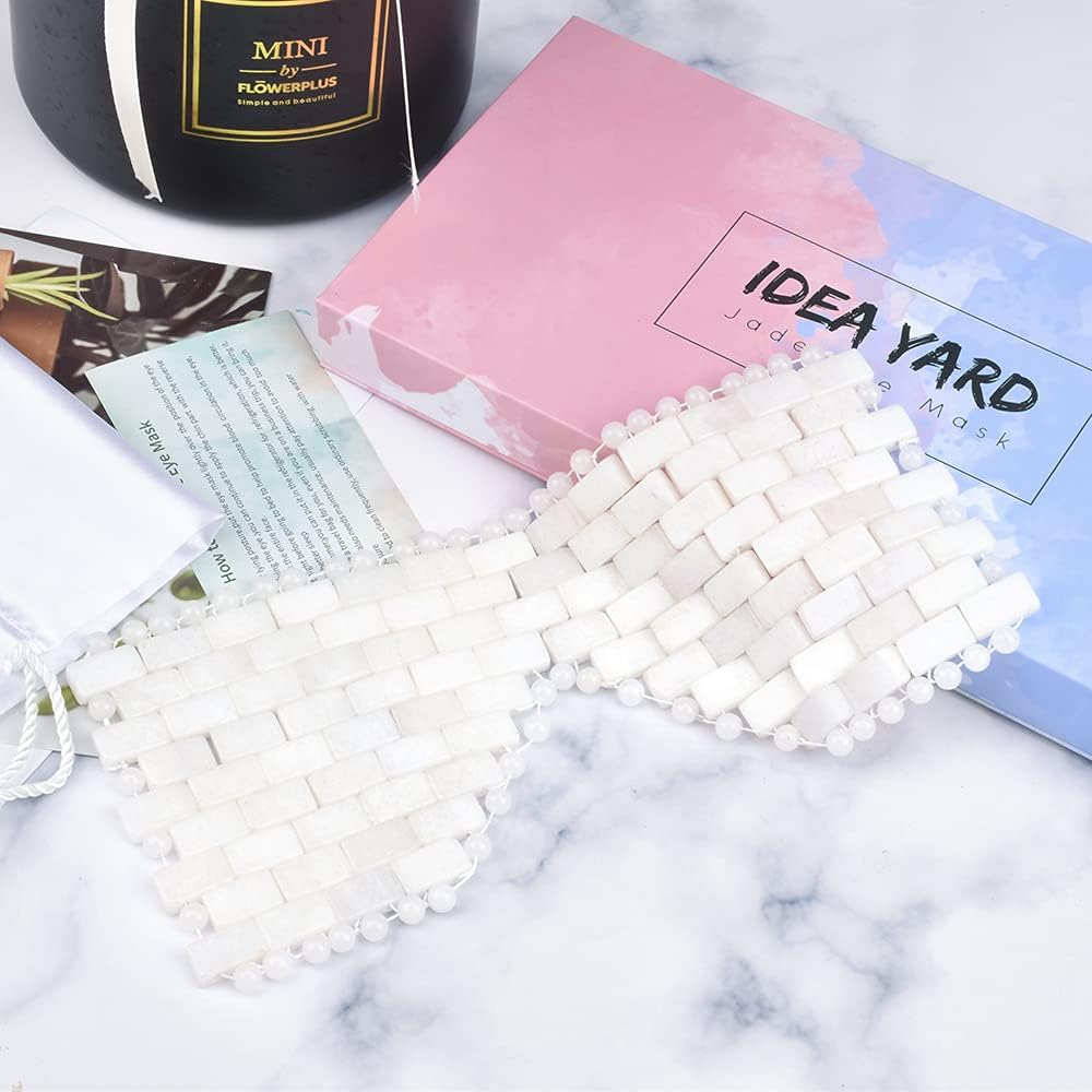 White Jade Eye Mask Cooling Jade Premium Sleep Eye Mask 100% All Natural Soothe Eye Fatigue