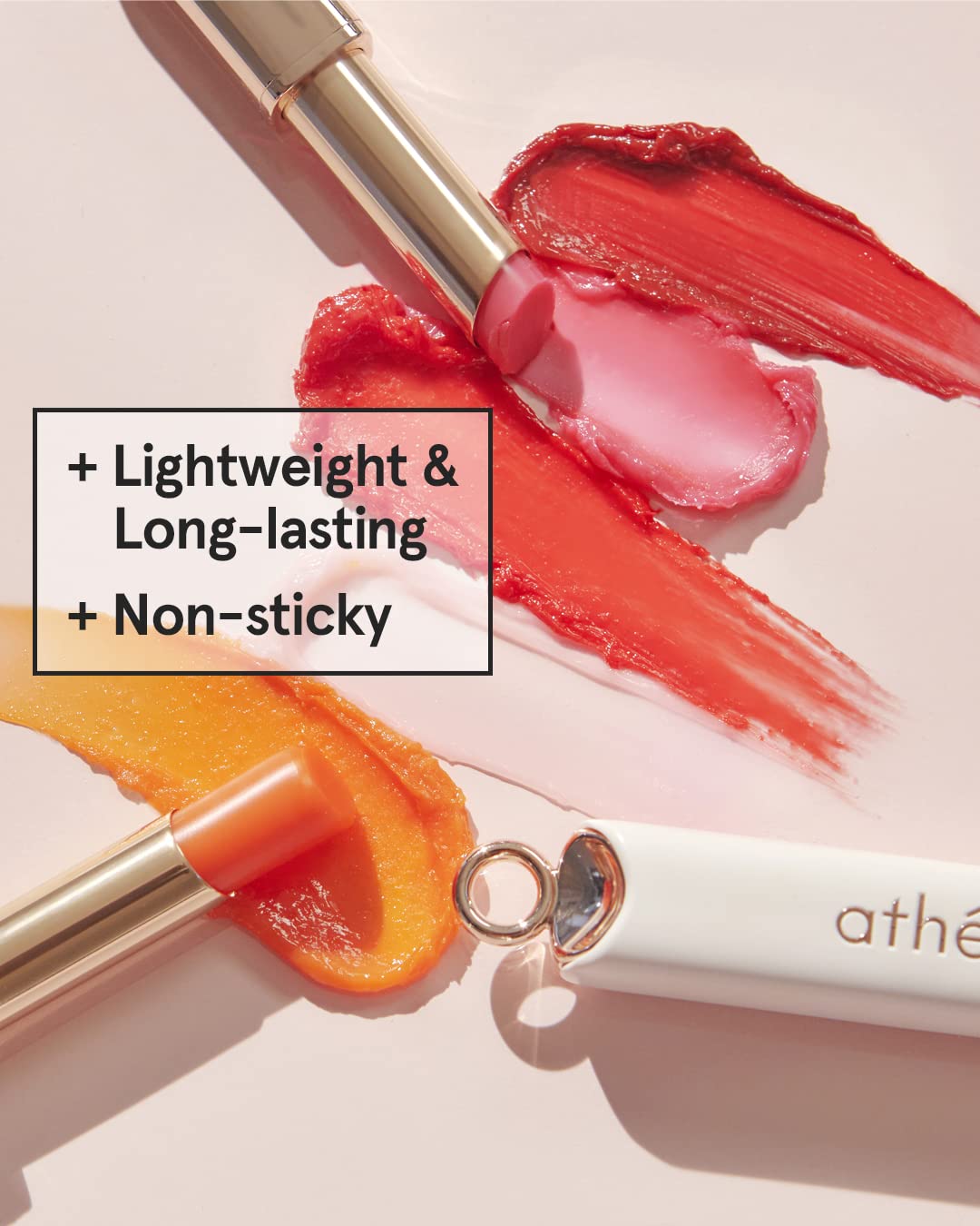 ATHÉ Authentic Lip Balm 03 AWESOME (Tinted), Lightweight Wear & Plumping Lips without Stickiness, Moisturizing & Nourishing Plant-Based Vegan Chapstick for Dry, Petrolatum Free, Cruelty-Free