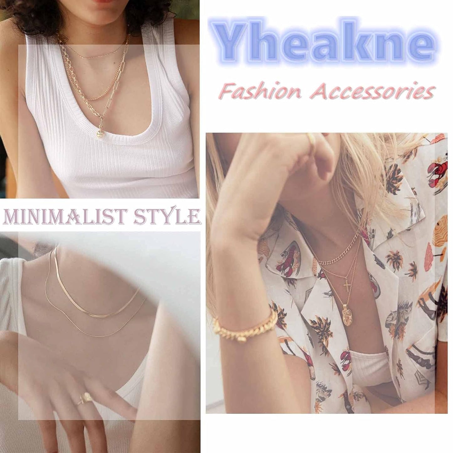 Boho Layered Crystal Necklace Choker Gold Bezel Pendant Necklace Multi Layering Vintage Necklace Chain Cz Bridal Necklace Chain Jewelry for Women and Girls