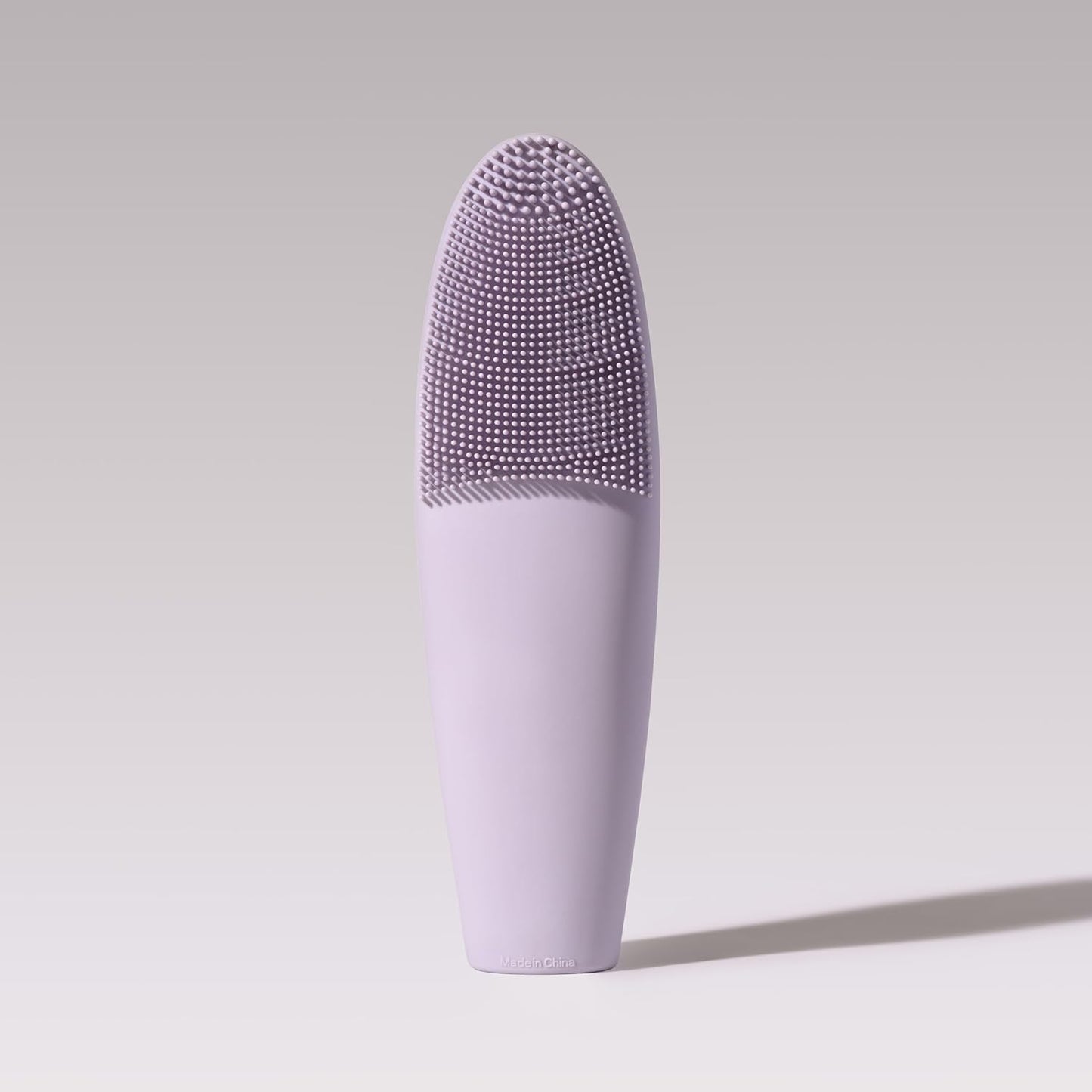 LOLLIPOP Dual-Sided Facial Cleansing Brush | Handle Size Silicone Face Exfoliator and Soft Fiber Cleanser | Manual Face Scrubber for Pores, Makeup Removal, Blackhead and Skincare Routine, Plum