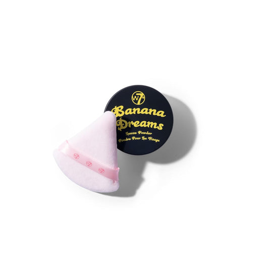 W7 Banana Dreams Application Set - Yellow-Toned Loose Setting Face Powder & Triangle Precision Powder Puff