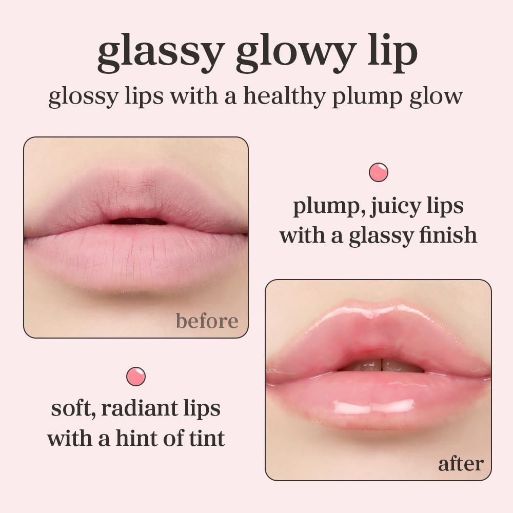 NOONI Korean Lip Oil - Applepeony | Long-Lasting, Moisturizing, Plumping, Revitalizing for Dry Lips, Waterproof, No Peel Off, Hydrating, Nourishing Crystal Clear, 0.12 FL Oz