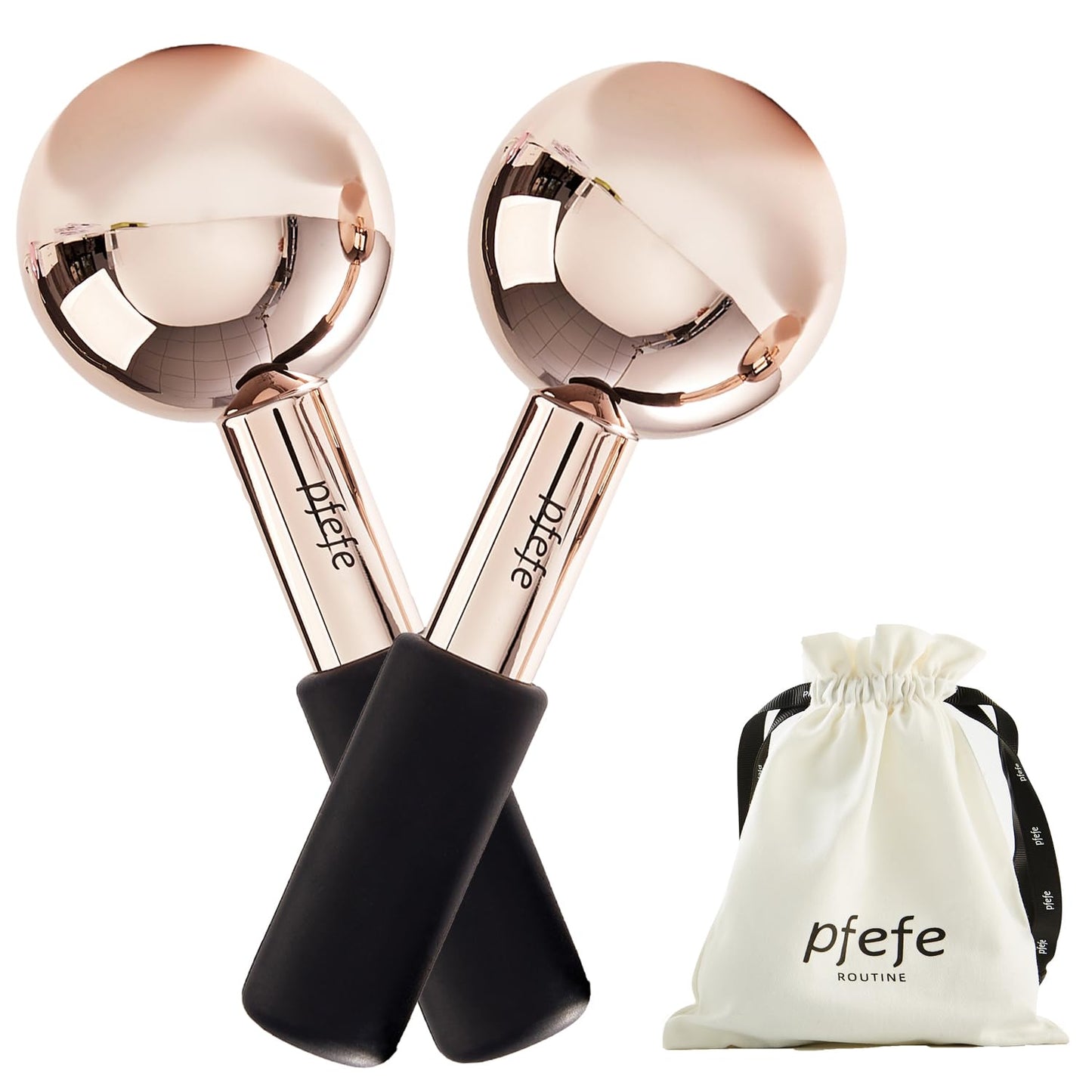 Ice Globes for Face & Eyes, Unbreakable Stainless Steel Cryo Sticks for Beauty Routines, Facials Cold Roller Colling Globes for Puffiness, Wrinkles, Dark Circles, Headaches