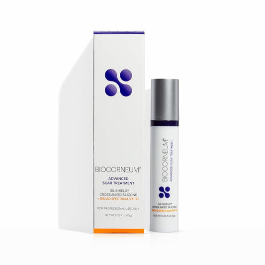 Biocorneum Advanced Scar Treatment with Silishield® & SPF 30 10g – Made in the USA, Fast-Drying, Silicone Scar Gel - Surgeon Recommended for New & Old Scars - Suitable for Children Over 6 Months