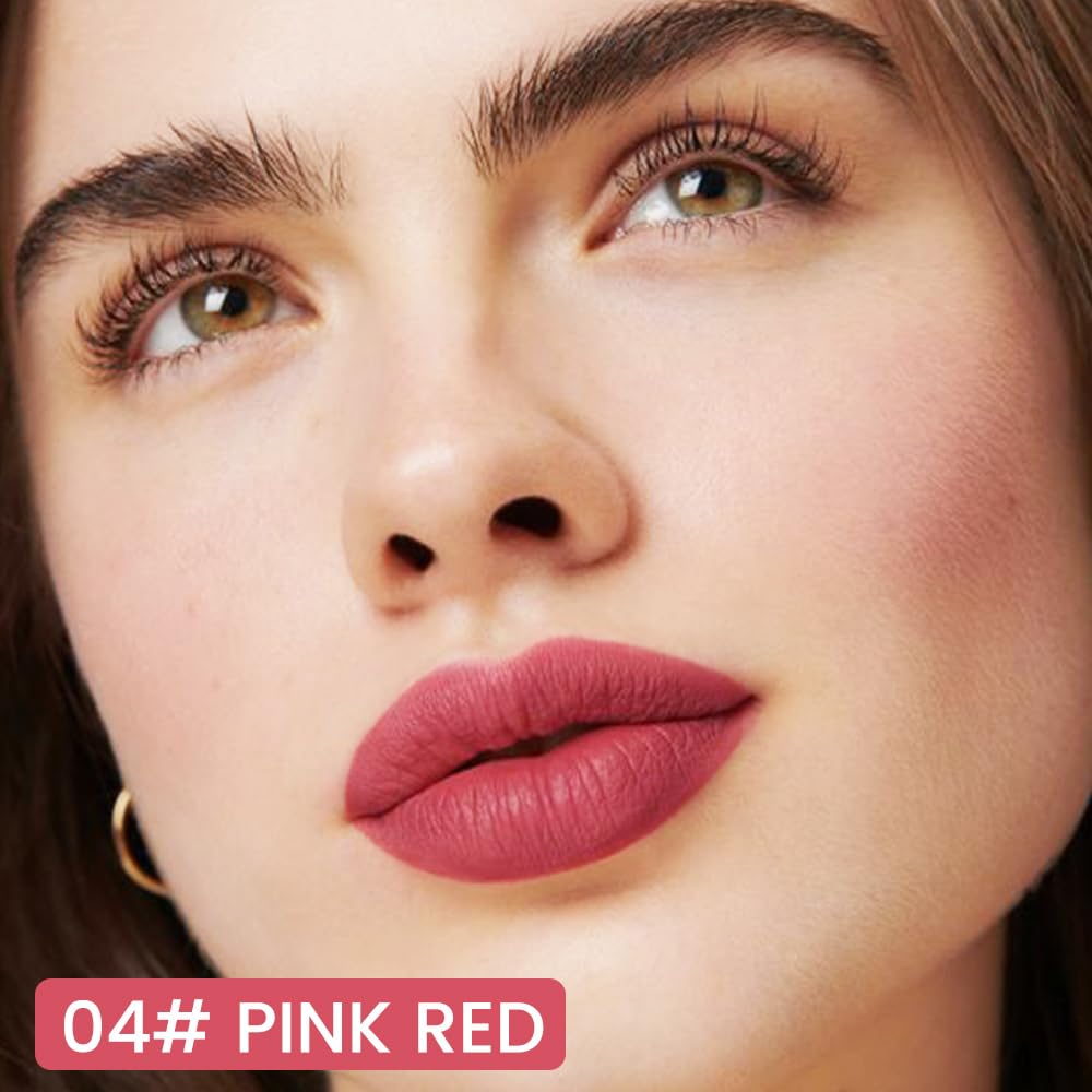 evpct Longwear Liquid Lip Liner Stain Marker Pen Long Lasting Waterproof, Pink Red Matte Semi Permanent 24 Hour Lip Liner and Lipstick Combo, Korean Color Stay Lipliner All Day, Lips Stain peel off