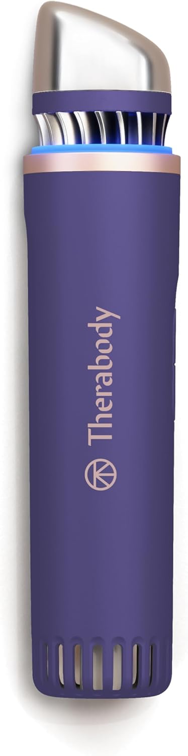 Therabody TheraFace Depuffing Wand – Cold and Heat Skincare Treatment to Depuff and Glow; Beauty Wand, Face Roller and Eye Massager for Eye Puffiness, Dark Circles and Skin Radiance (Indigo)