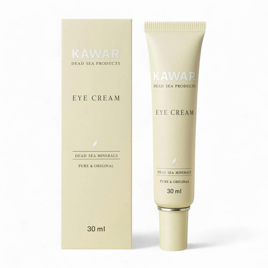KAWAR Dead Sea Eye Cream with Retinol, Collagen, Argan Oil & Caffeine, Targets Dark Circles, Puffiness & Fine Lines, Enriched with Dead Sea Minerals, Vegan Eye Cream for Women & Men, 1 oz