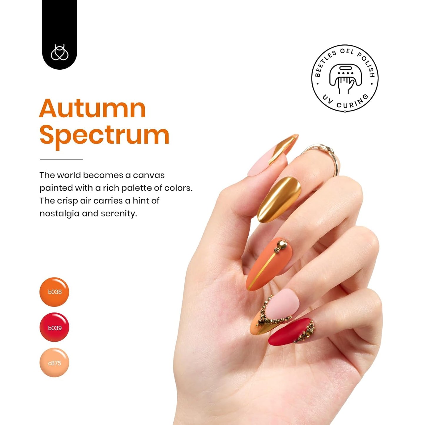Beetles Fall Gel Polish Set, 20 Colors Orange Yellow Burgundy Red Glitter Green Shades Gel Nail Polish with Base Matte & Glossy Top Coat Soak off Manicure Gifts for Women