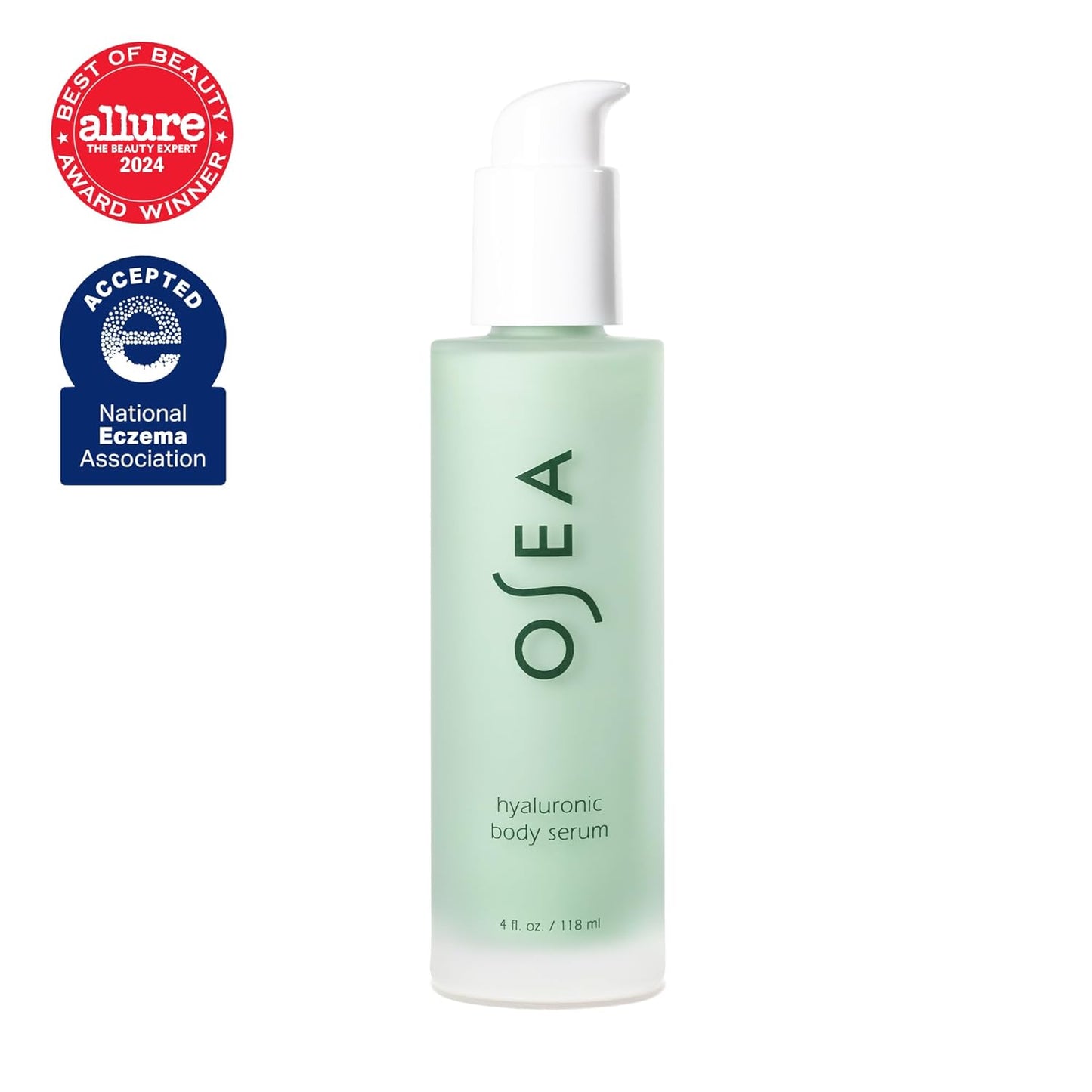 OSEA Hyaluronic Body Serum - 4oz - Fragrance-Free, Hypoallergenic & National Eczema Association Approved - Ultra-Hydrating Serum for Sensitive Skin and All Skin Types