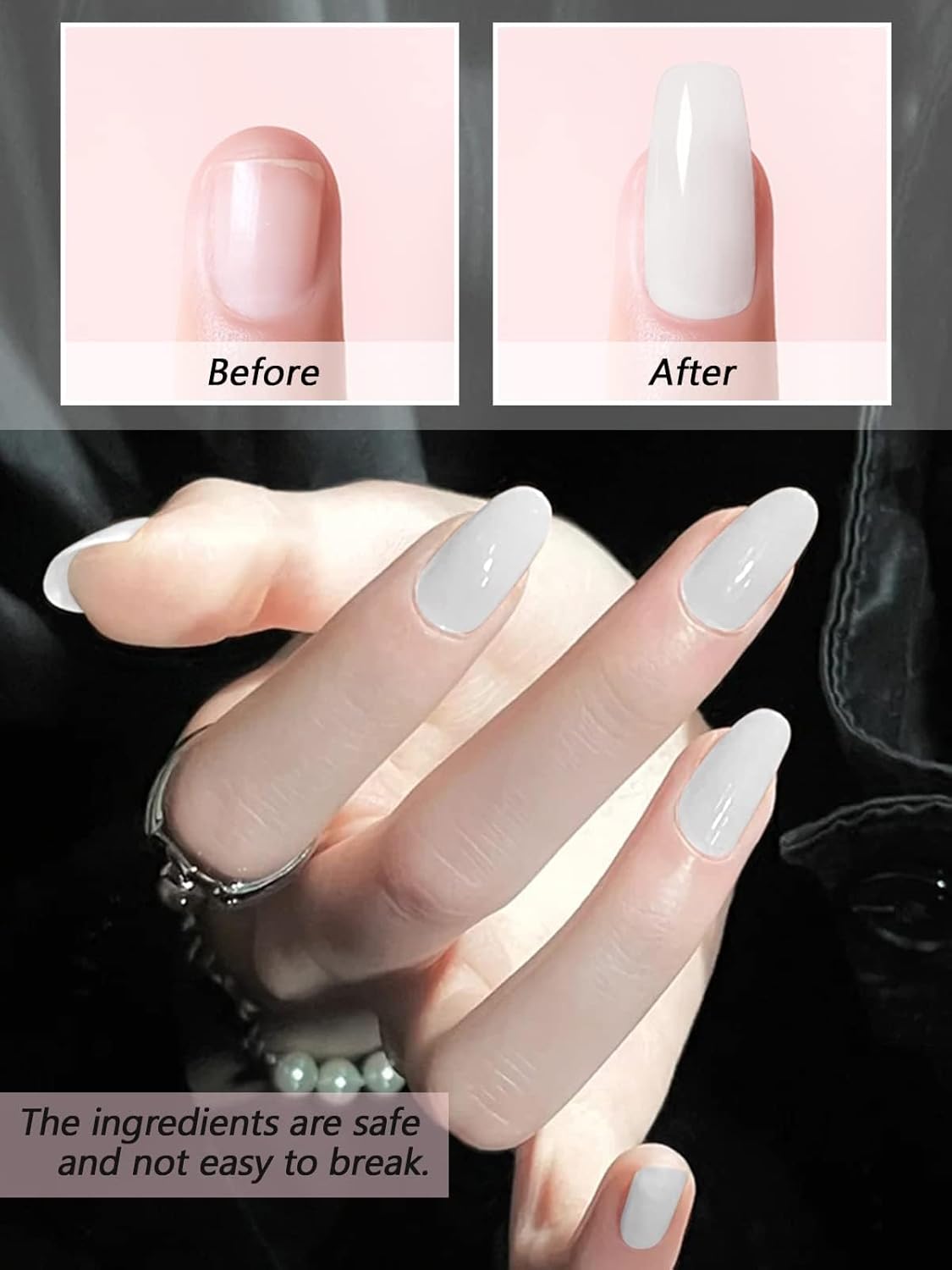 EBANKU Acrylic Nail Powder, 4.2oz White Powder for Nail Extensions & Sculpting, Colored Acrylic Nail Powders for French Nail Extension, Gifts for Women