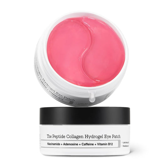 COSRX Pink Peptides Collagen Hydrogel Eye Patch for Puffy Eyes and Dark Circles, Under Eye Mask, 60 Under Eye Patches, Korean Skin Care