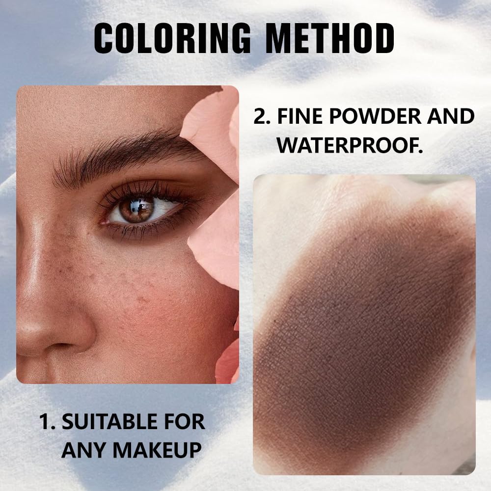 evpct Dark Brown Matte Eyeshadow Singles, Coffee Mocha Cocoa Chocolate Brown Cream Single Matte Eye Shadow Palette Makeup for Older Women, High Pigment Waterproof Monochrome Mini Eyeshadow Palette