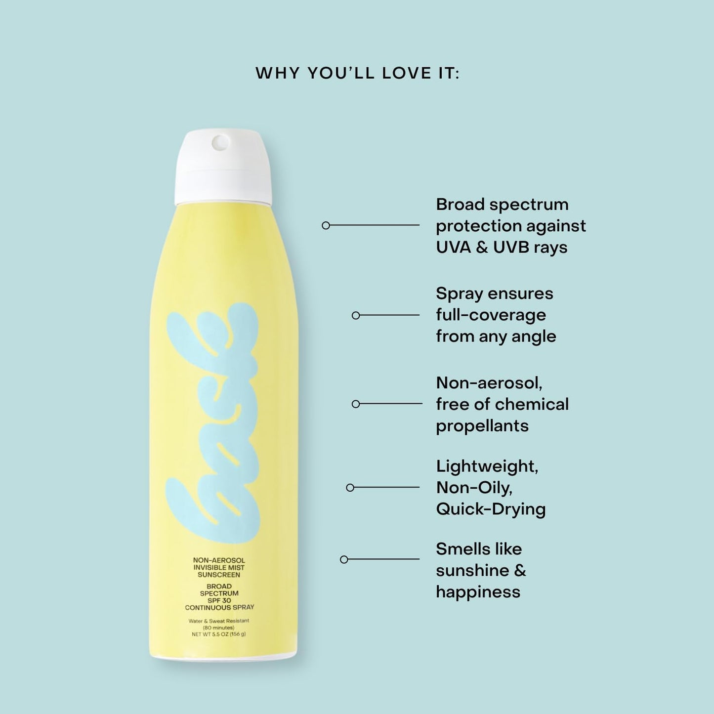 Bask Suncare SPF 30 Sunscreen Spray - Non-Aerosol, Broad Spectrum UVA/UVB Protection, Dermatologist Recommended, Moisturizing, Lightweight & Fast-Absorbing, 5.5 oz (Pack of 3)