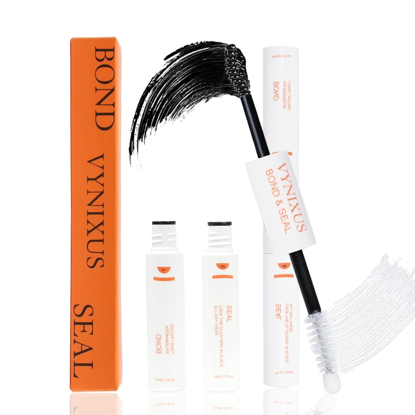 Lash Glue for Eyelash Clusters 2-IN-1 Lash Bond and Seal Waterproof Eyelash Glue DIY Lash Cluster Glue Individual Lash 72H+ DIY at Home 10ml