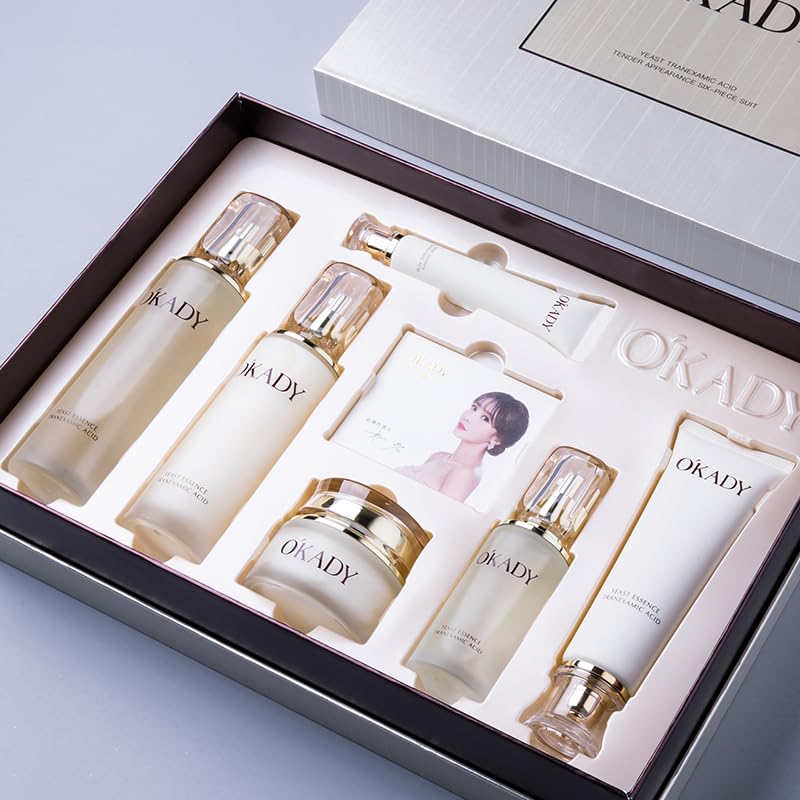 O’KADY Face Skincare Sets Anti Aging Beauty Products Skin Care 6-piece For Women Skincare Kits With Cleanser,Toner,Serum,Eye Cream,Lotion,Facial Cream,Primer Cream Travel Kit For Wife Mom