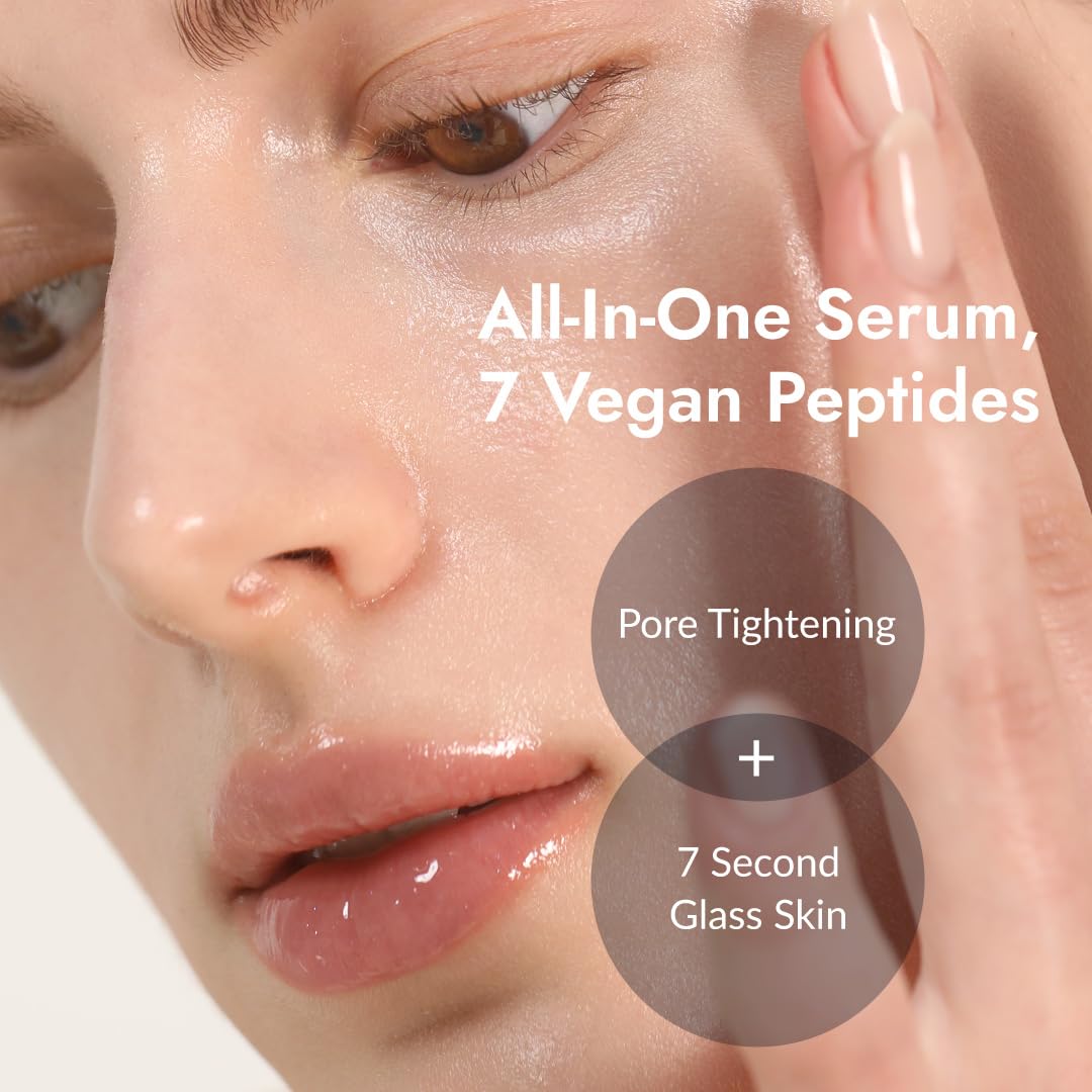MIZON 7 Vegan Peptide Booster Serum Korean Anti-Aging Face Serum with Niacinamide & Hyaluronic Acid Hydrating Firming & Smoothing Skincare for Fine Lines & Skin Repair – 5.07 fl oz