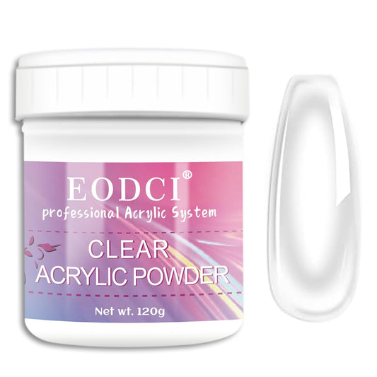 Clear Acrylic Nail Powder Professional 120g Acrylic Nail Powder Polymer for 3D French Nail Manicure Extension Nail Carving Large Capacity