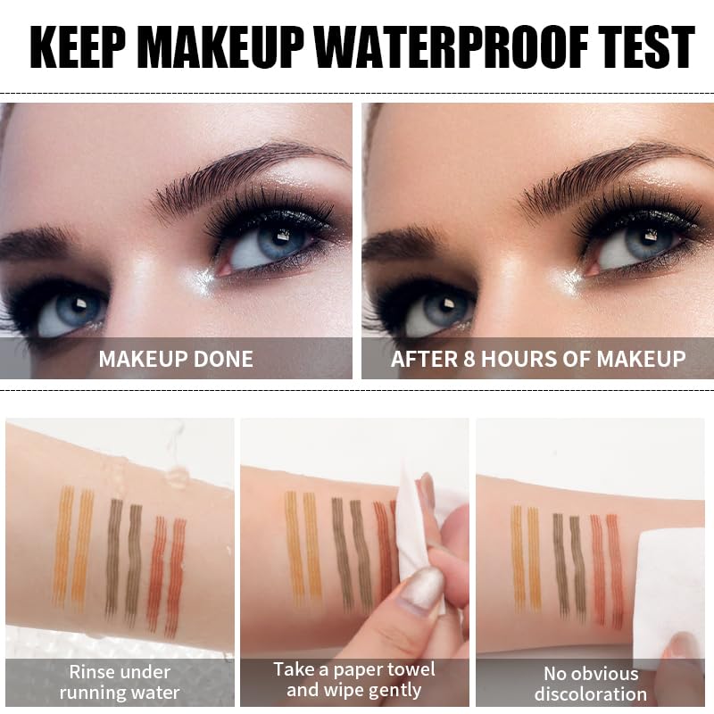 Microblading Eyebrow Pen - Long-Lasting 4D Four-Tip Waterproof Eyebrow pen with Triangular Tip Easy Application for Beginners for Natural Eyebrows (Dark Brown)