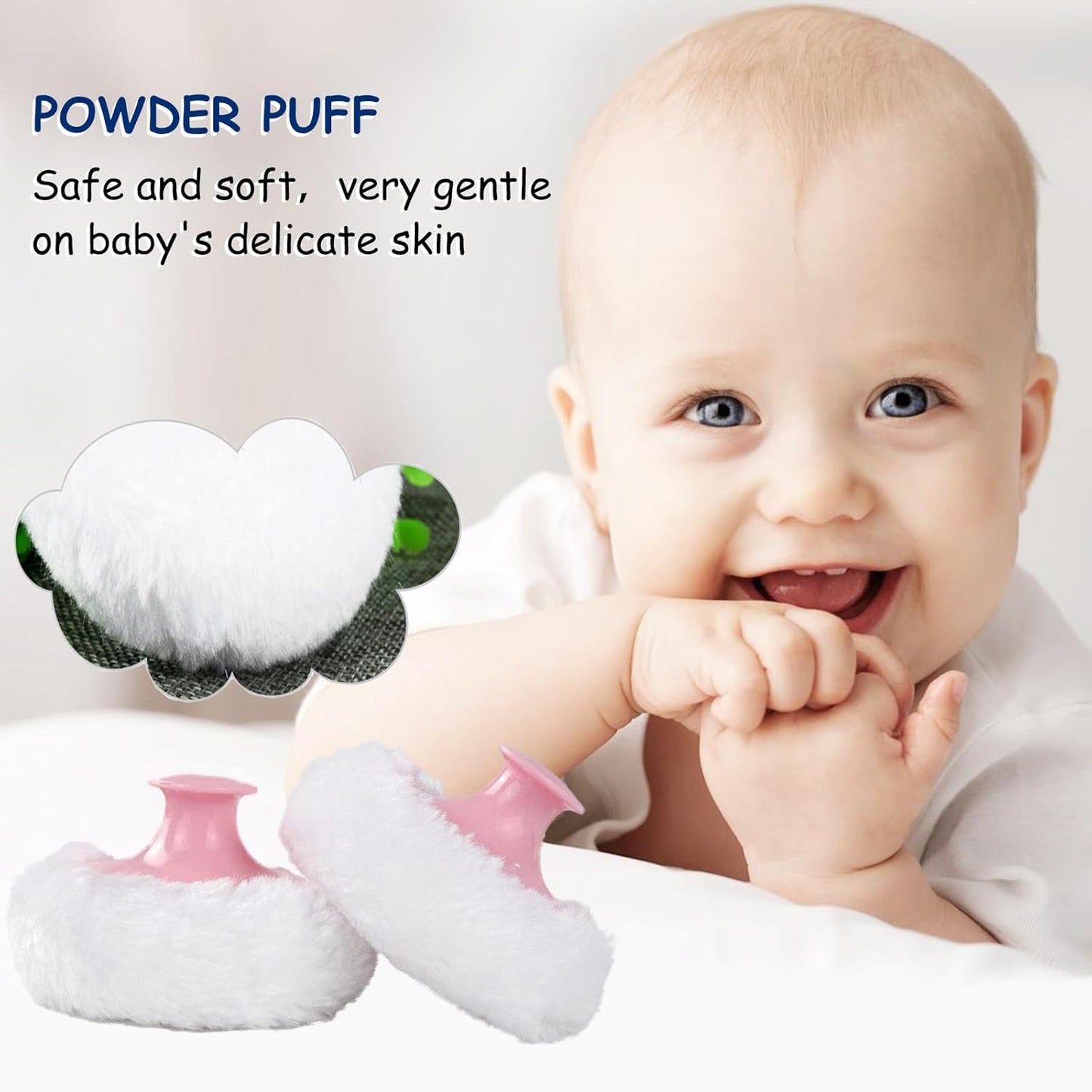 Body Powder Puff and Container for Dusting Powder, Women Powder Puff and Powder Case for Bath and Travel (Wild Flower)