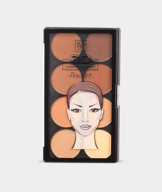 Ruby Kisses Flawless Finish with 3D Contour Powder Makeup Palette - Multiple Contouring Options, Easy Blending, Long-lasting formula, Sculpt &Highlighting, Professional finish (Medium Dark)